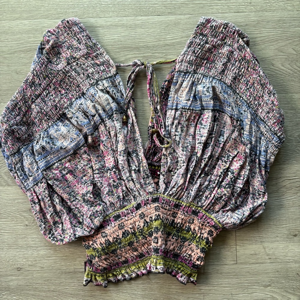 Free People Next Vacation Top in Black Combo - Picture 3 of 5